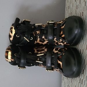 EUC MK Leopard wedge sneakers